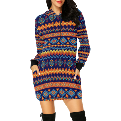 Awesome Ethnic Boho Design All Over Print Hoodie Mini Dress (Model H27)