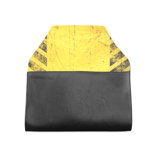 yellow and black warning stripes used look Clutch Bag (Model 1630)