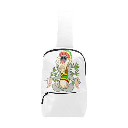 Hippie Ganja Guru White Chest Bag (Model 1678)