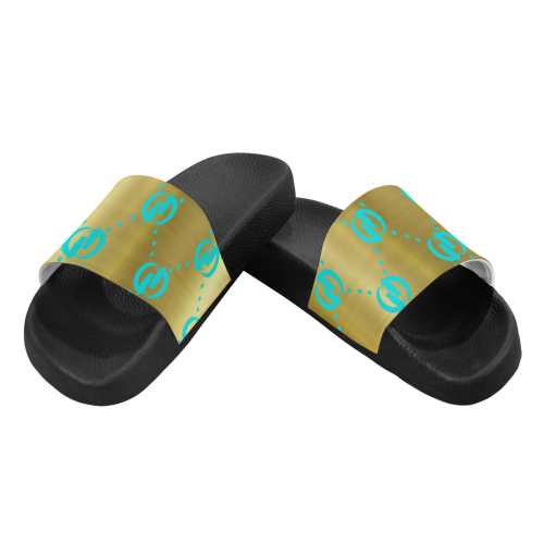 OG LCC GOLD TURQUOISE Men's Slide Sandals (Model 057)