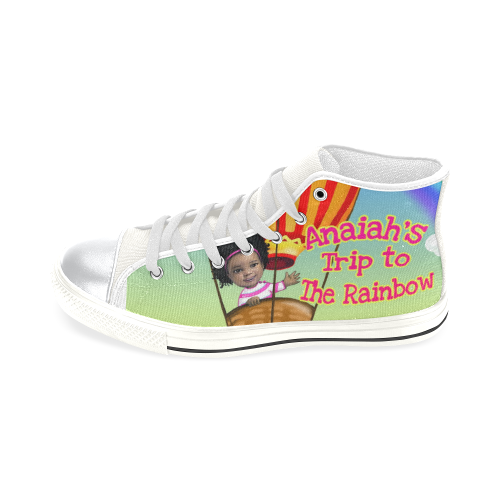 Anaiah's Rainbow Shoe High Top Canvas Shoes for Kid (Model 017)