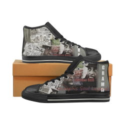 William Bell Collage 1 Vintage Style Women's Classic High Top Canvas Shoes (Model 017)