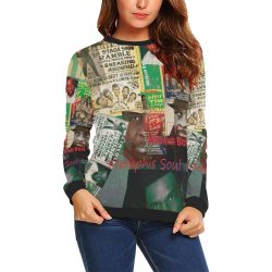 William Bell Collage 1 All Over Print Crewneck Sweatshirt for Women (Model H18)