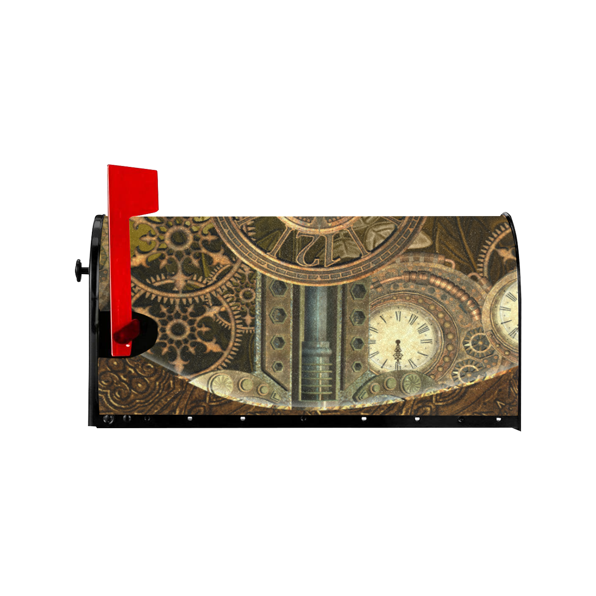 Mailbox Clock Steampunk clocks and gears Mailbox Cover | ID: D5341112