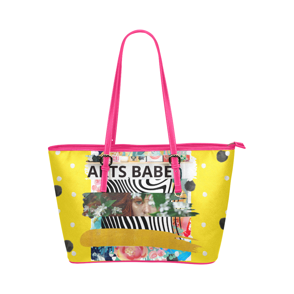 PiccoGrande Vibrant Collection yellow Arts Babe design on pink Leather ...