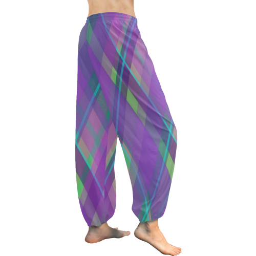 Purple Plaid 2 Women's All Over Print Harem Pants (Model L18) | ID ...