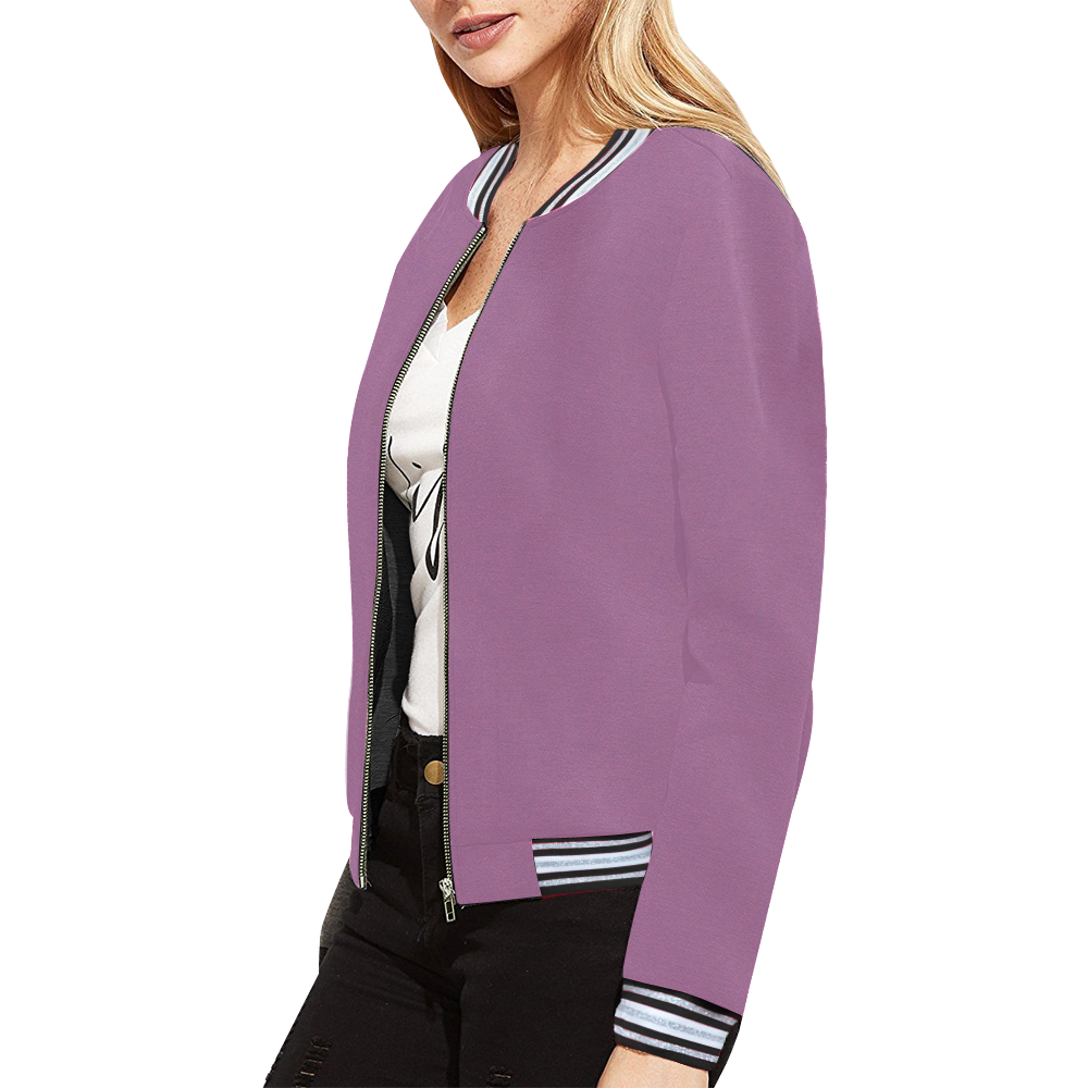 Watermelon Piece Polka Dot Blue Pattern Print Women Casual Bomber Jacket