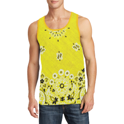 Grunge Yellow Bandana wrinkled look Men's All Over Print Tank Top (Model T57)