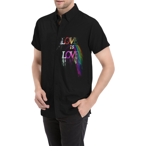 Love is Love Angel by Nico Bielow Men's All Over Print Short Sleeve Shirt (Model T53)