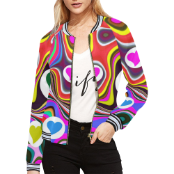 DESIGN B127 All Over Print Bomber Jacket for Women (Model H21)