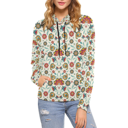 Loveley Batik Flowers All Over Print Hoodie for Women (USA Size) (Model H13)