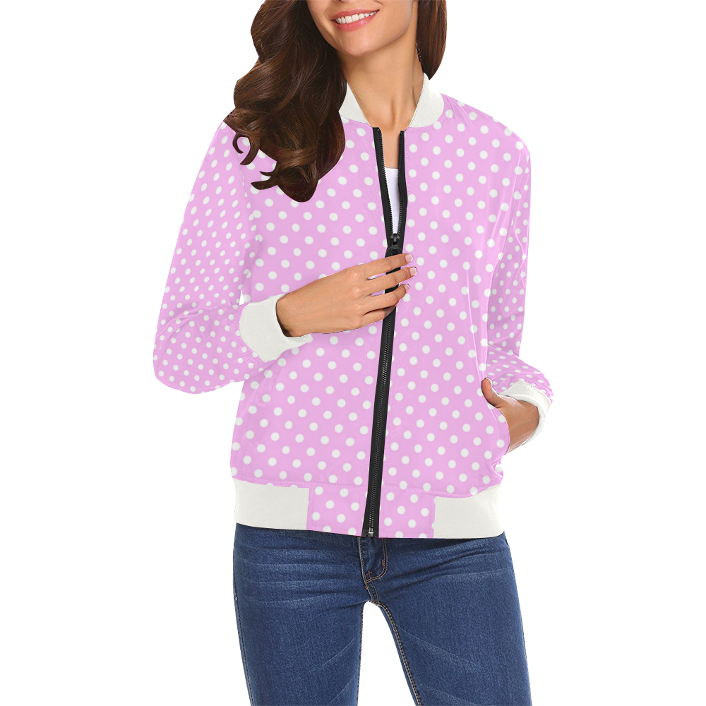 Polka-dot pattern All Over Print Bomber Jacket for Women (Model H19 ...
