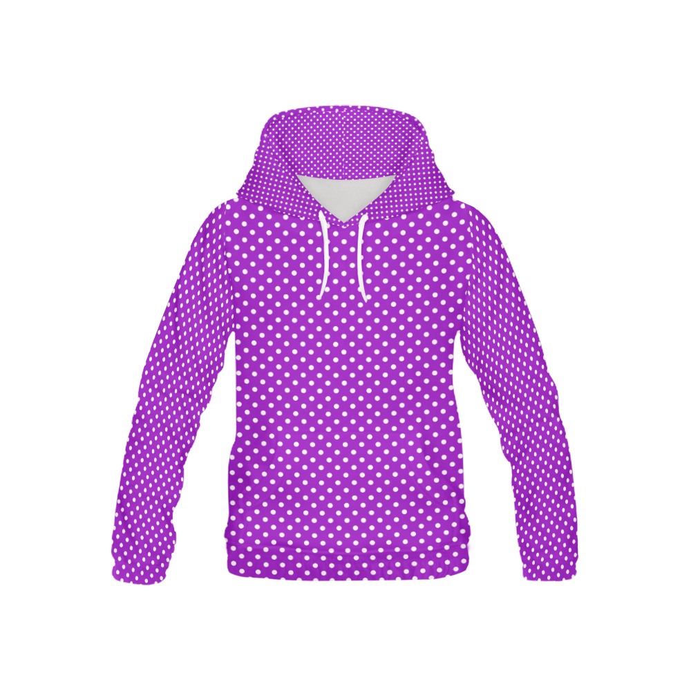 Lavander polka dots All Over Print Hoodie for Kid (USA Size) (Model H13 ...