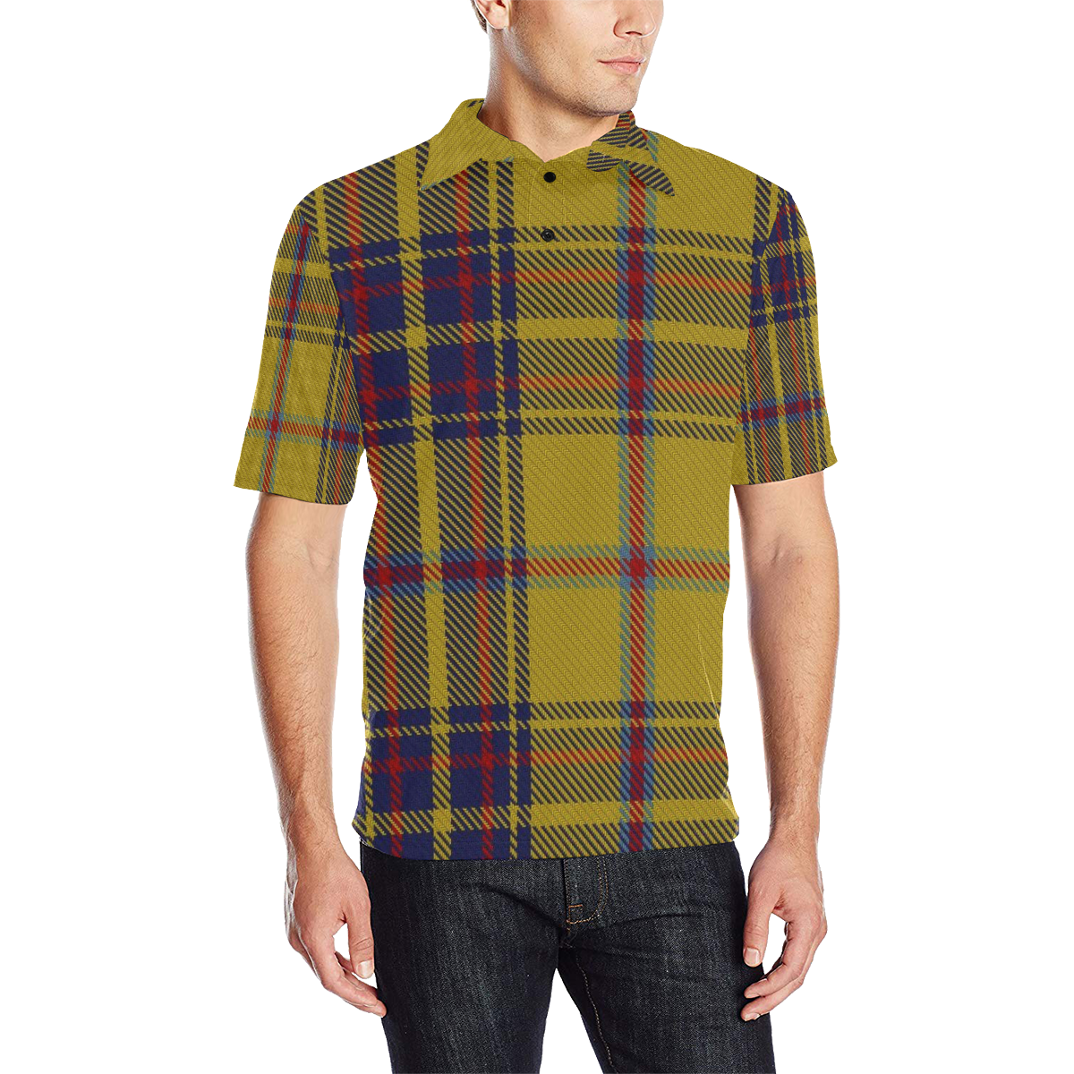 Bracken Tartan Men's All Over Print Polo Shirt (Model T55) | ID: D3022455