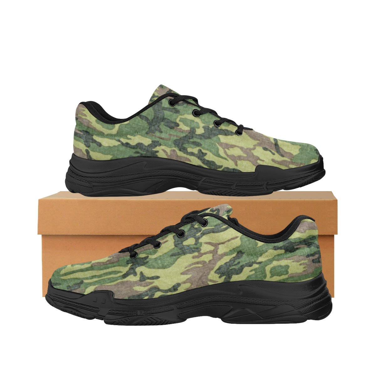 Military Camo Green Woodland Camouflage Lyra Men's Running Shoes/Large ...