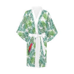 Parrot And Leaves Kimono Robe