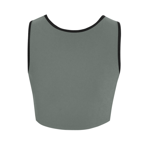 funny tank top wordgame for geeks, nerds and soldiers in military grey Women's Crop Top (Model T42)