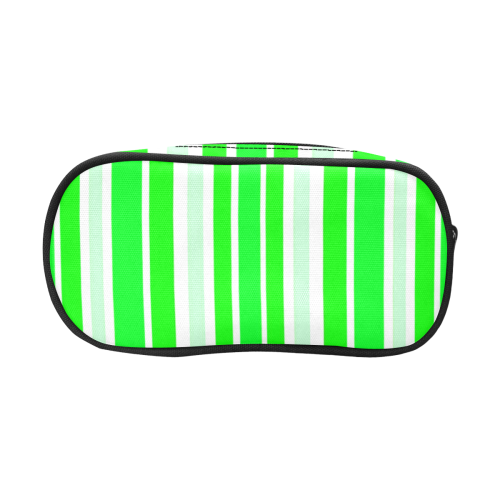 Neon Green Stripes Pencil Pouch/Large (Model 1680)