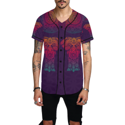 Colorful Elephant Mandala All Over Print Baseball Jersey for Men (Model T50)