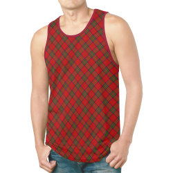Red Tartan Plaid Pattern New All Over Print Tank Top for Men (Model T46)