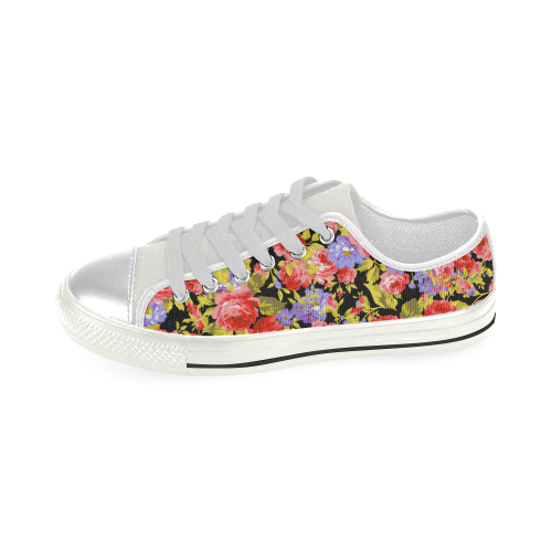 Colorful Flower Pattern 02 Women's Classic Canvas Shoes (Model 018)