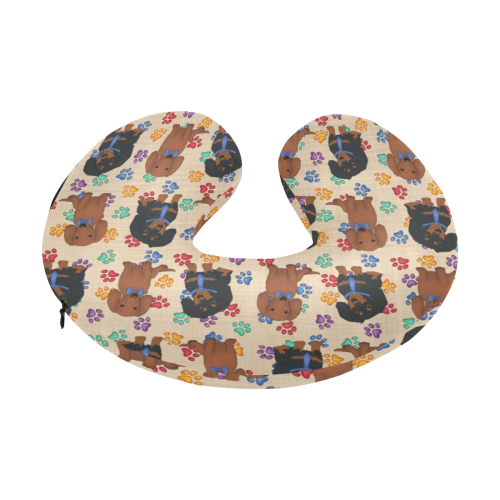 a personalized multicolored sample blue name U-Shape Travel Pillow