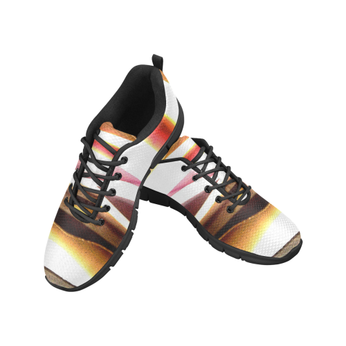 Warm Colors Abstraction Stripes Pattern Women's Breathable Running Shoes (Model 055)