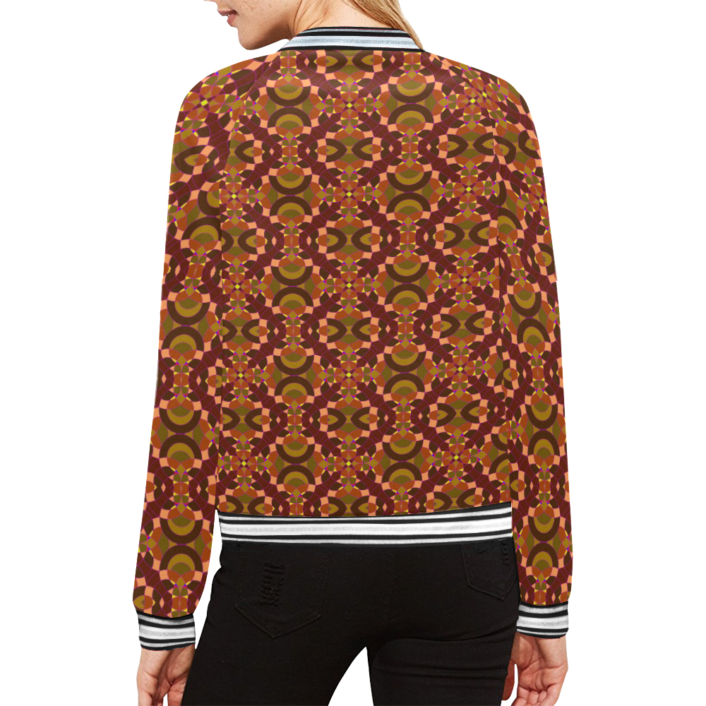 Corn Print Pattern Women Casual Bomber Jacket