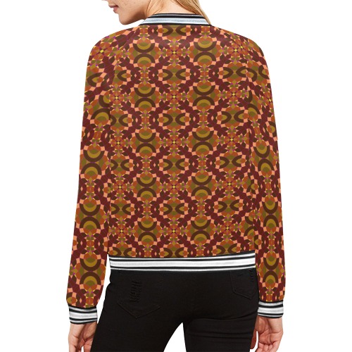 Popcorn Pattern Print Women Casual Bomber Jacket