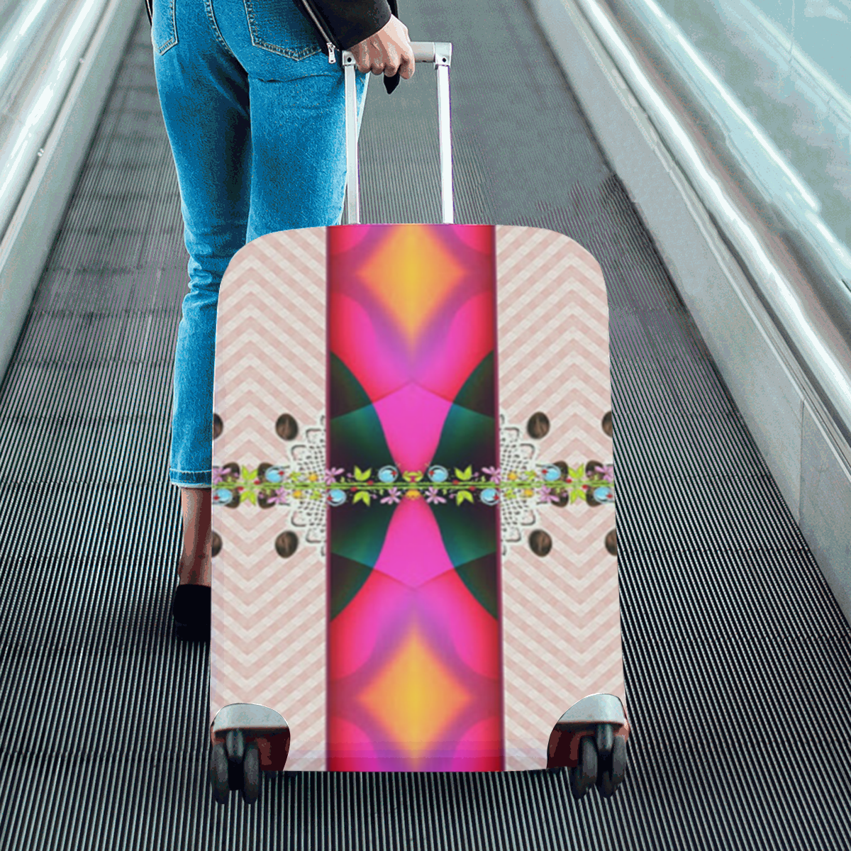 Luggage Cover Pattern wraped suitcase- luggage with pattern-annabellerockz Luggage Cover ...