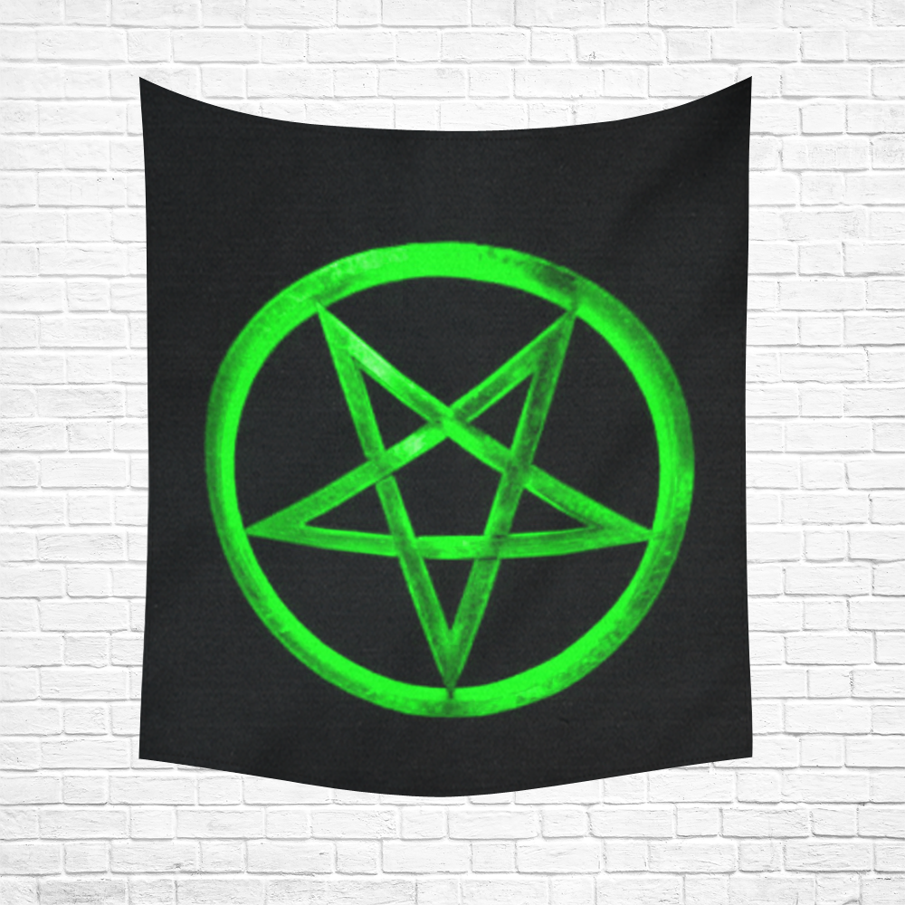 Neon Green Reverse Pentagram Black Light Altar Cloth/ Cotton Linen Wall ...