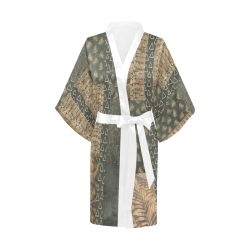Green Golden Python Kimono Robe