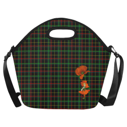 Poppy Elve On Tartan Neoprene Lunch Bag/Large (Model 1669)