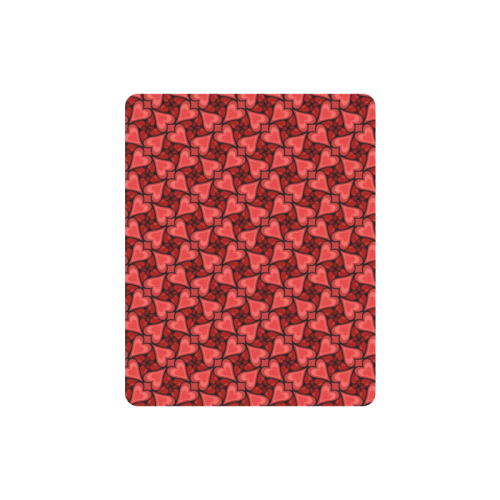 Red Hearts Love Pattern Rectangle Mousepad