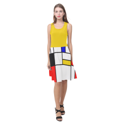 Bauhouse Composition Mondrian Style Atalanta Casual Sundress(Model D04)