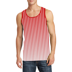 Tapered Red and White Stripes Men's All Over Print Tank Top (Model T57)
