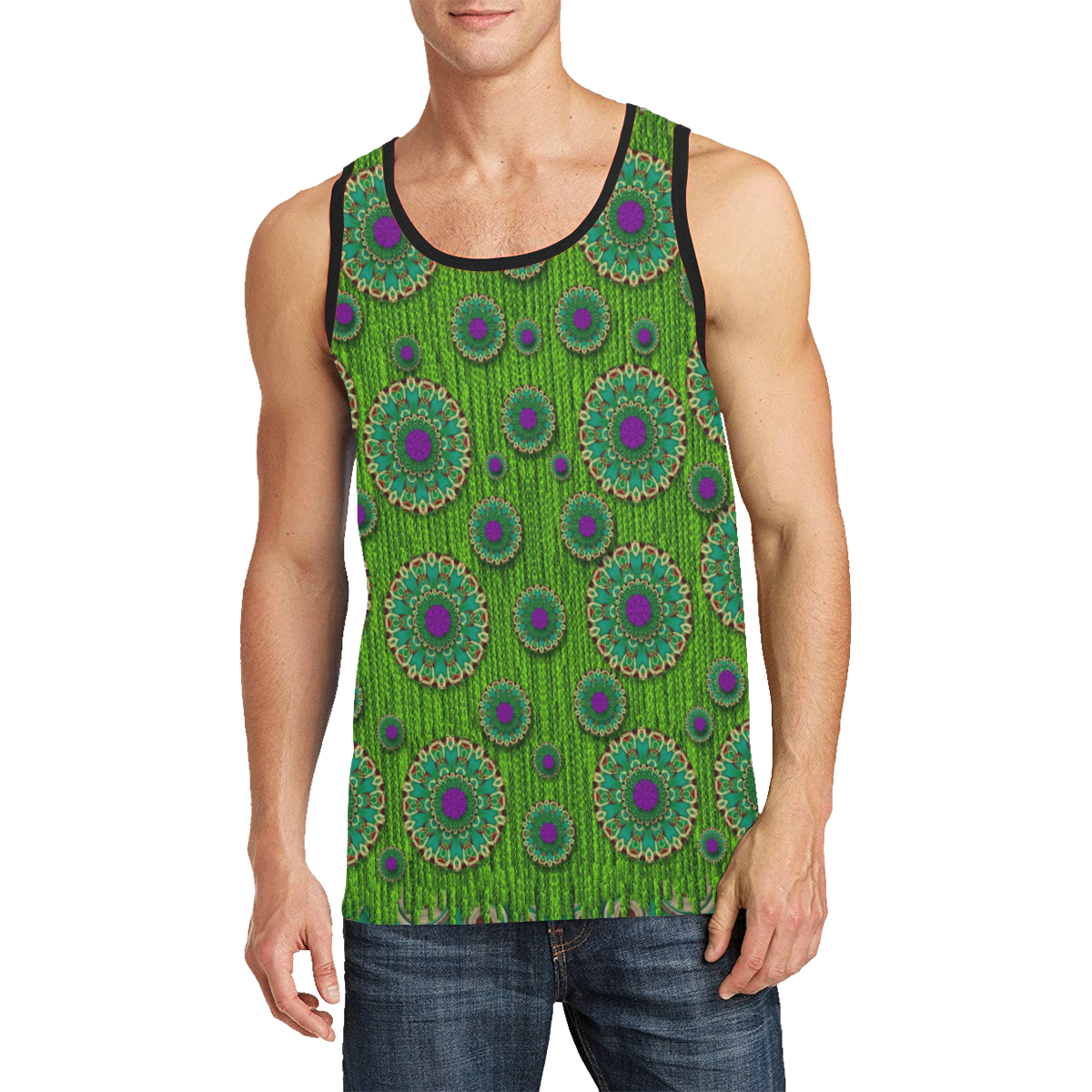 landscape and scenery in the peacock forest Men's All Over Print Tank ...