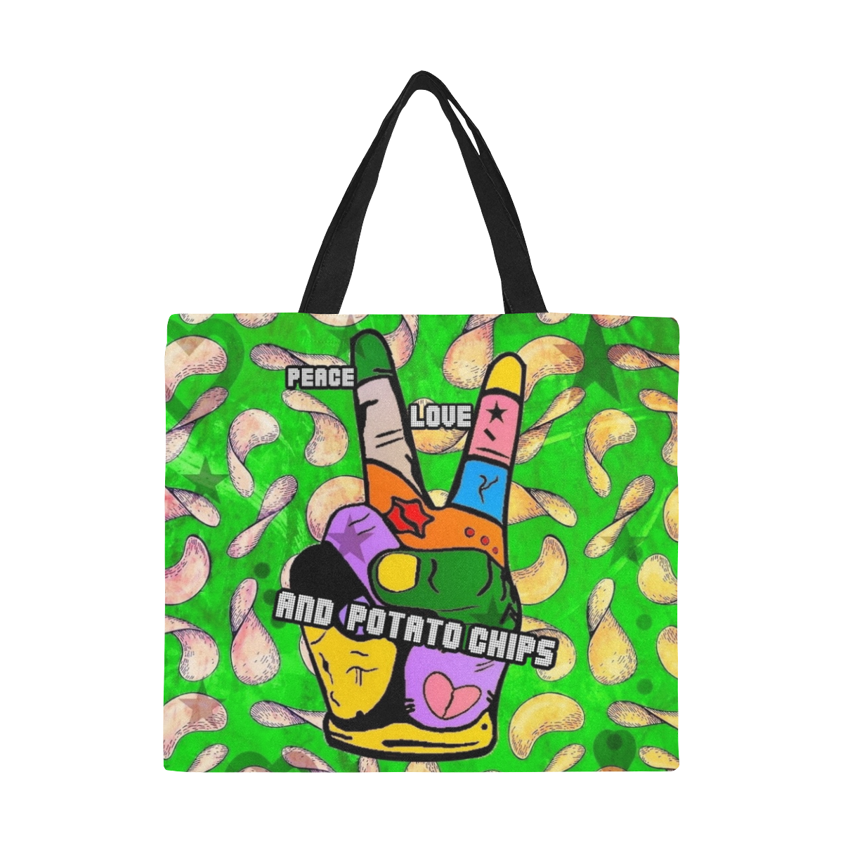 Chips Pop Art by Nico Bielow All Over Print Canvas Tote Bag/Large