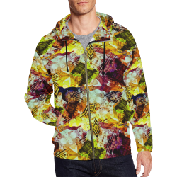 Graffiti Style - Markings on Watercolors All Over Print Full Zip Hoodie for Men (Model H14)