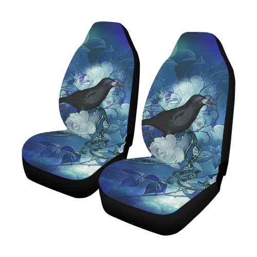 The crow with wonderful  flowers Car Seat Covers (Set of 2)