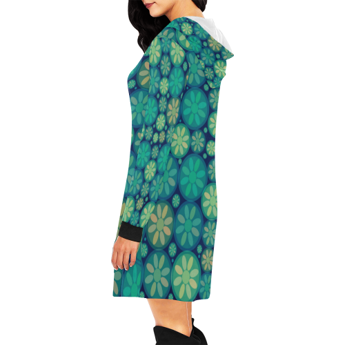 zappwaits flower y5 All Over Print Hoodie Mini Dress (Model H27)