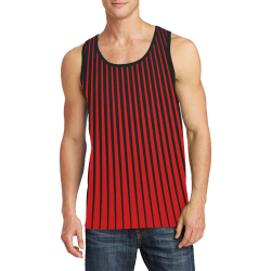 Black Tapered Stripes with Red Men's All Over Print Tank Top (Model T57)