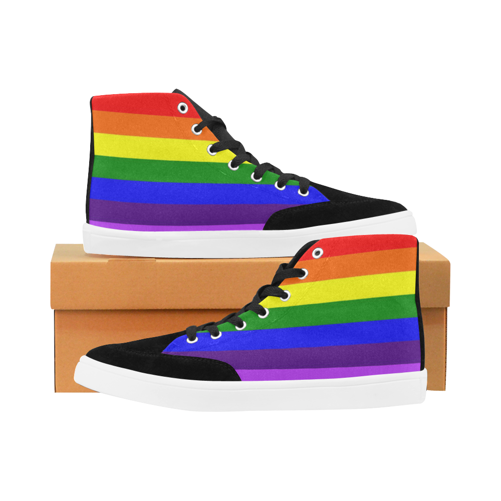 Rainbow Flag (Gay Pride - LGBTQIA+) Herdsman High Top Shoes for Men ...