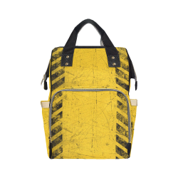 yellow and black warning stripes used look Multi-Function Diaper Backpack/Diaper Bag (Model 1688)