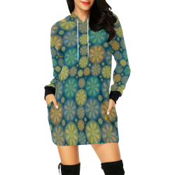 zappwaits flower y1 All Over Print Hoodie Mini Dress (Model H27)
