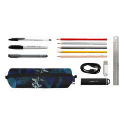 Floral design, blue colors Pencil Pouch/Small (Model 1681)
