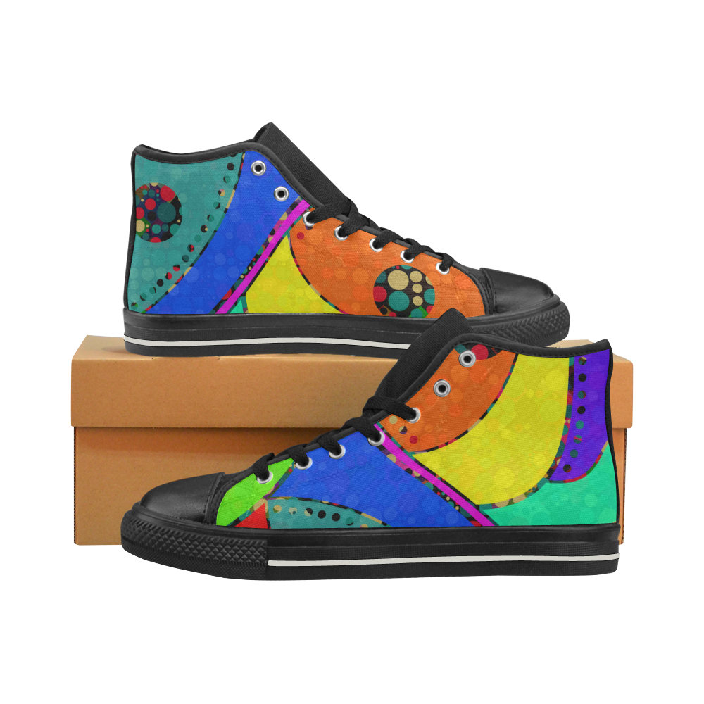 Abstract Dots Pattern Wallpaper Design 1 Women's Classic High Top ...