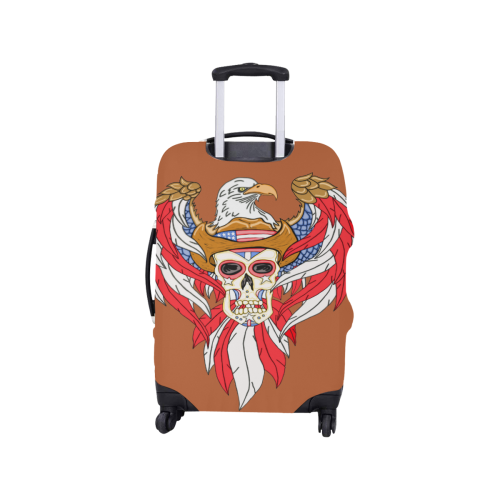 American Eagle Sugar Skull Rust Brown Luggage Cover/Small 18"-21"