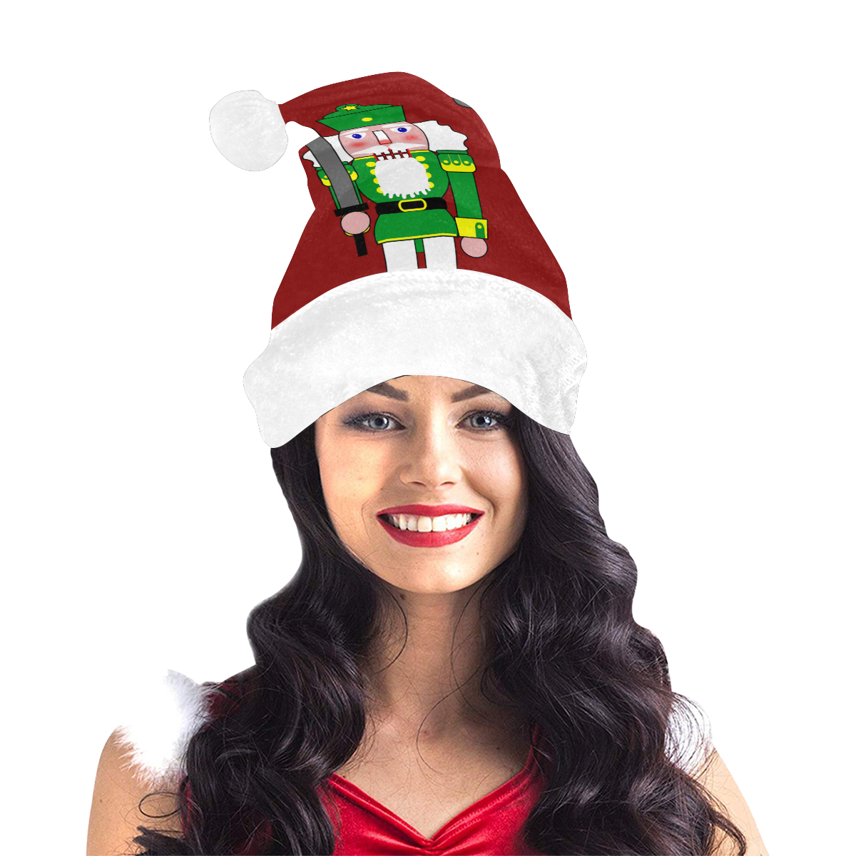 Christmas Nutcracker Toy Soldier Red Santa Hat | ID: D4146350