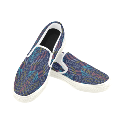 Abstract lines 8 Women's Slip-on Canvas Shoes (Model 019)